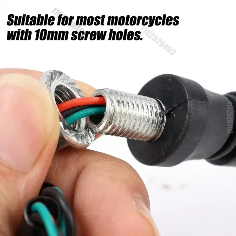 2PCS 12V LED Motorcycle Water Flowing Turn Signal Lights Indicator Lamp LED Daytime Running Light