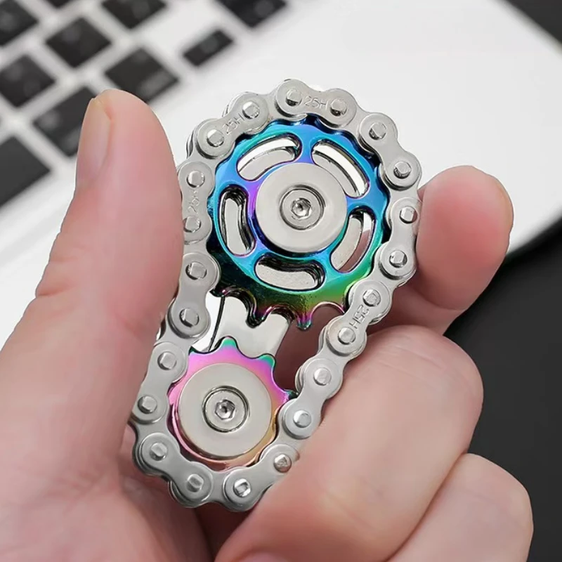 Gear Chain Fidget Roller Fidget Spinner EDC Metal Alloy Relieve Stress Relief Toy Hand Rotating Antistresse Decompression Adults fidget toy anti stress toy finger sensory toy