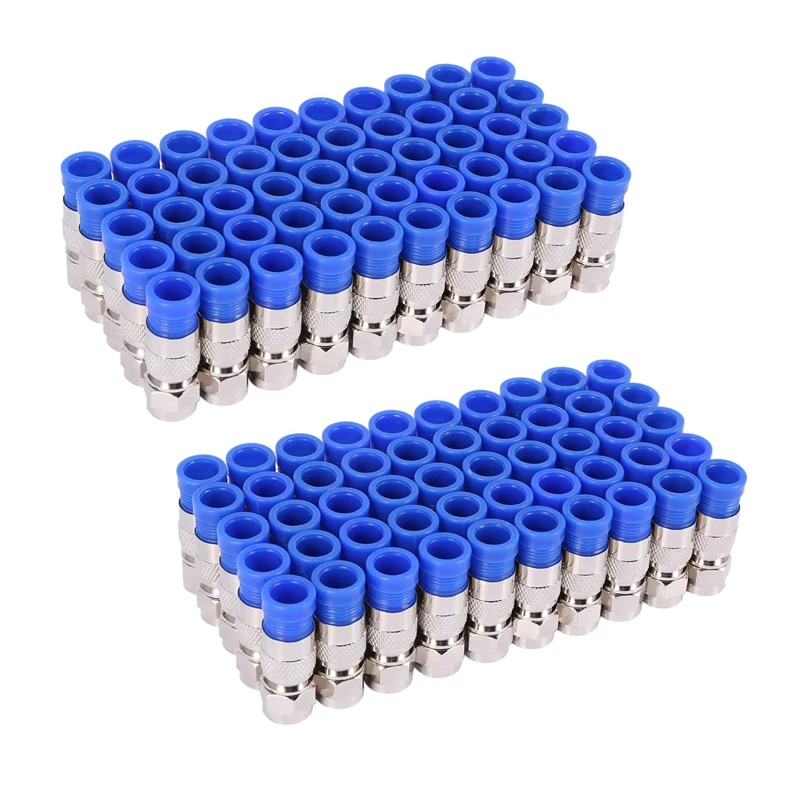 HLZS-100PCS RG6 Compression Connectors Coaxial Cable Waterproof Connection F Compression Connector Compression Tool