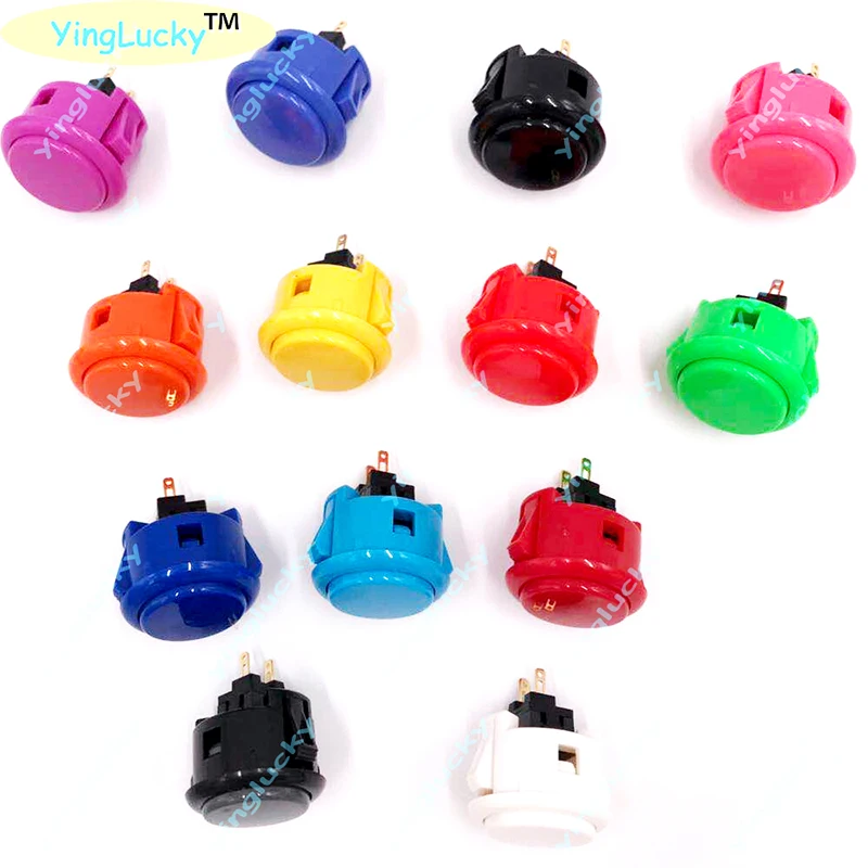 Original Sanwa OBSF 30mm 24mm SANWA Button Arcade push button for Joystick PC Raspberry Pi Nintendo push button replacement 1pcs arcade button