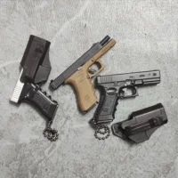 G17 Model Metal 1:3 Mini Gun Detachable DIY Alloy Keychain Pendant Ornaments Children and adult Pistol With Holster 2