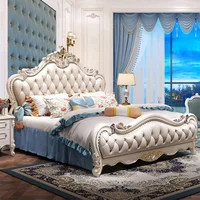 Lit avec tête de lit capitonnée, style nordique unique, cadre de lit Queen Deluxe, tables de chevet avec rangement, meubles de chambre à coucher 3
