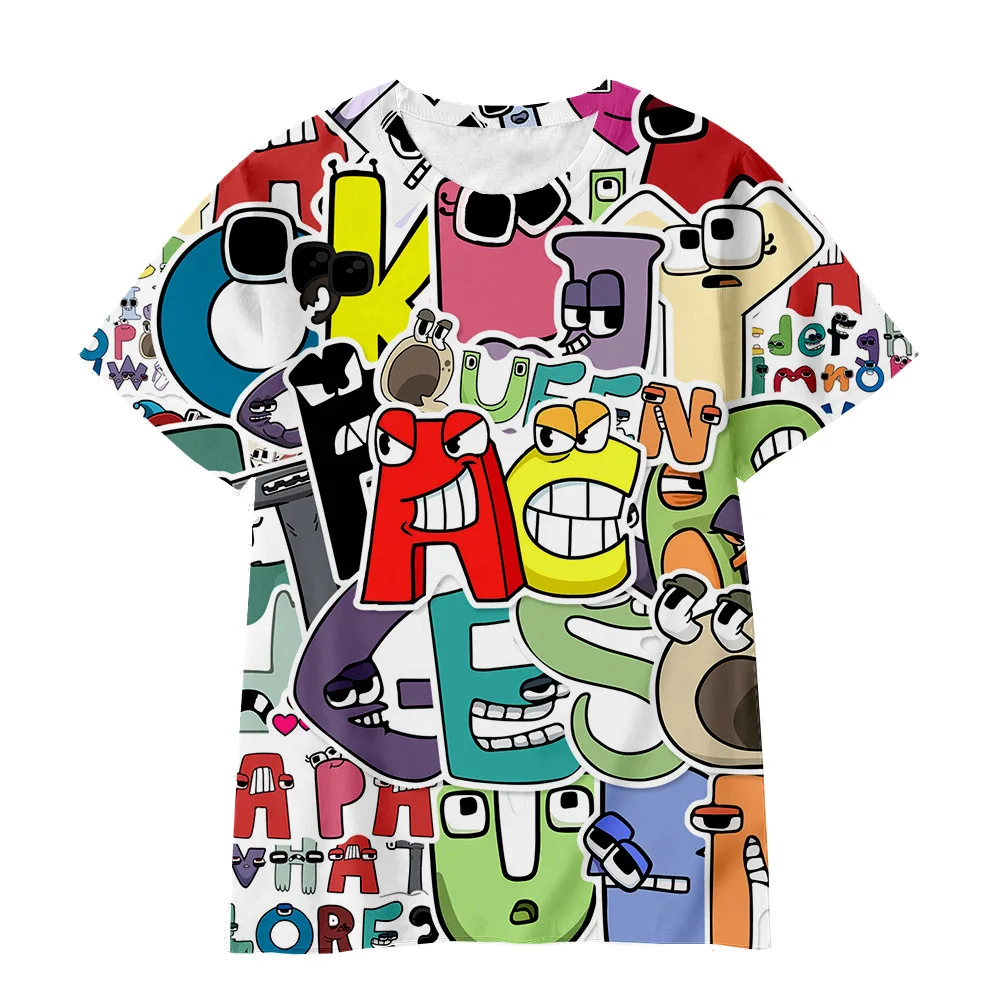 Alphabet Lore Shirt For Kids Cartoon T-Shirt Tee Boys Girls Fit 2