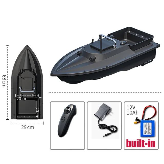 ST70 GPS Speedboat Smart Fixed Speed Cruise Radio RC 500M Fishing Bait Boat 2.5KG Loading Hoppers Remote Control Fish Finder 6
