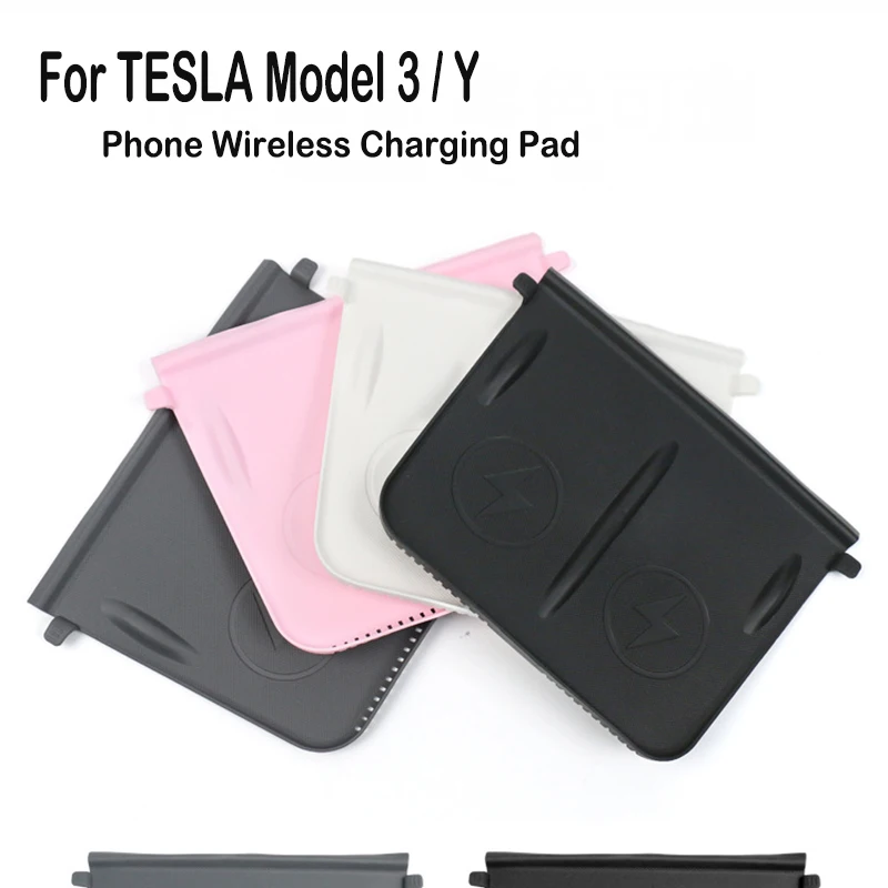 Car Phone Wireless Charging Pad for Tesla Model 3 Model Y 2021-2022 TPE Silicone Anti-Skid Phone Pad Car Accessories rv tire covers