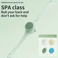 Hot Selling USB Electric Long Handle Silicone Bath Brush Electric Rotating Body Shower Cleaner Brush for Body with 4 Brush Heads 2