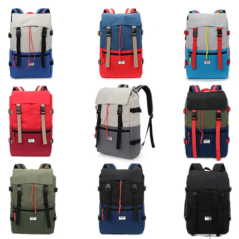 KINGSLONG Casual Outdoor Backpack Waterproof Large Capacity Bag Lightweight Patch Color Backpack 14-17.3 inch Laptop