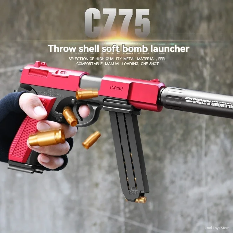 CZ75 Soft Bullet Gun Toy Shell Throwing Manual Air Soft Pistol Weapons Outdoor Realistic Toys Guns for Boys Children Adult Gifts 4