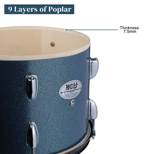 22in 杨木双层油皮 星点蓝 架子鼓 成人架子鼓-40