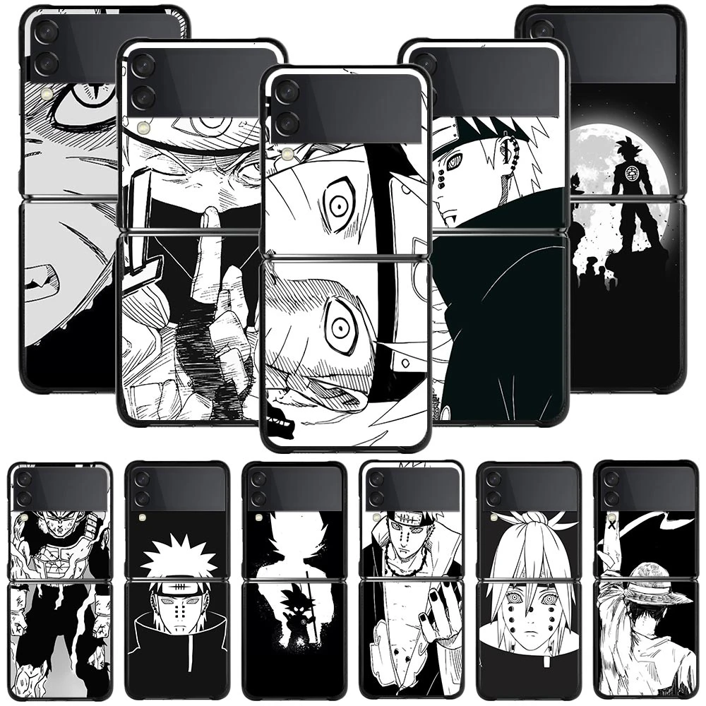 Japanese Manga Naruto Kakashi Phone Case For Samsung Galaxy Z Flip 3 Z Flip3 5G Hard PC Fitted Cover zflip ZF3 Black Funda samsung galaxy flip3 case