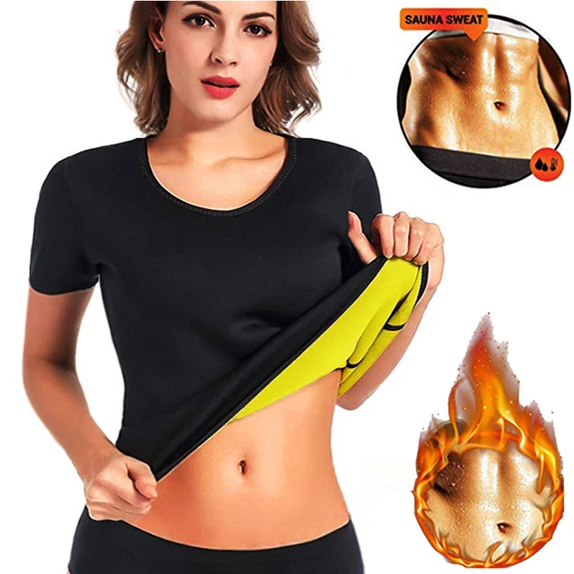 Sauna Fat Burning Shirt Women Waist Trainer Reducing Shapewear Lady Hot Sweat Tank Top Weight Loss Slimming Workout Gym Sports 1