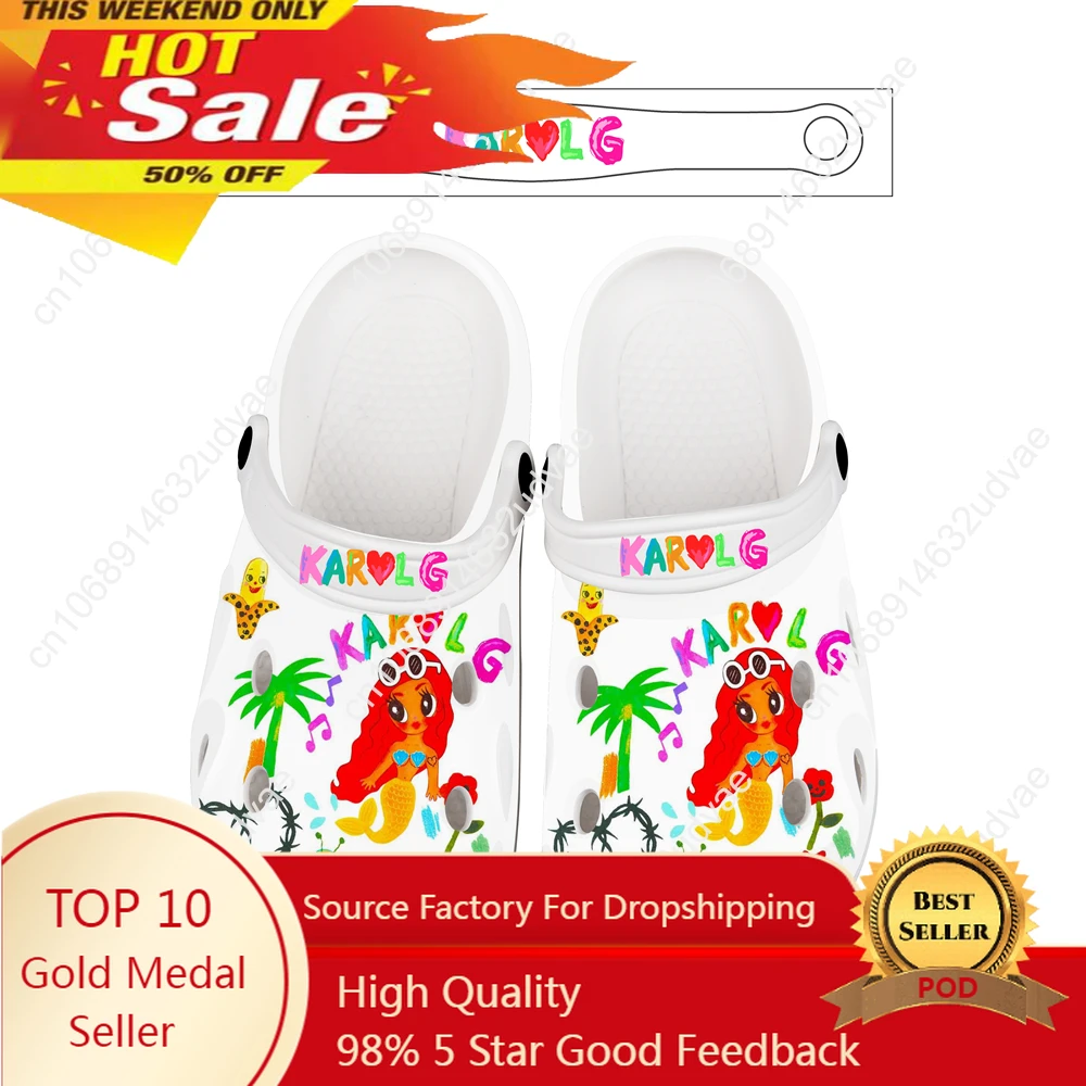 

2023 Summer Women Sandals Karol G manana sera bonito Printed Clogs for Women Garden Shoes Outdoor Beach Slippers Customizable