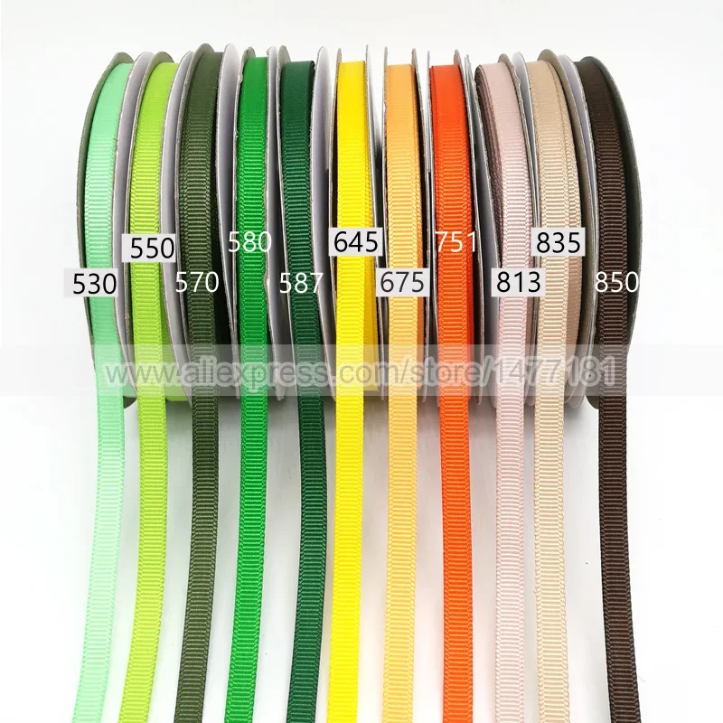 (18Meters) 1/4" 0.6cm 6mm Grosgrain Ribbon/ Polyester Ribbon Grosgrain/Narrow Width Grosgrain Ribbon 6mm Multi Colors 4A06