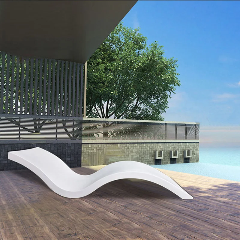 

outdoor hotel garden beach sea swimming pool side artistic design modern beach patio lawn sun loungers