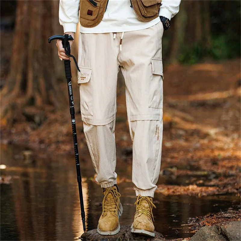 2024 casual pants, outdoor workwear pants, loose and versatile multi pocket trendy spring and autumn pants