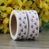 1PC 15mm*10m Heart Foil Washi Tape Japanese Kawaii Scrapbooking Tools Masking Tape Christmas Photo Album Diy Decorative Tapes 2