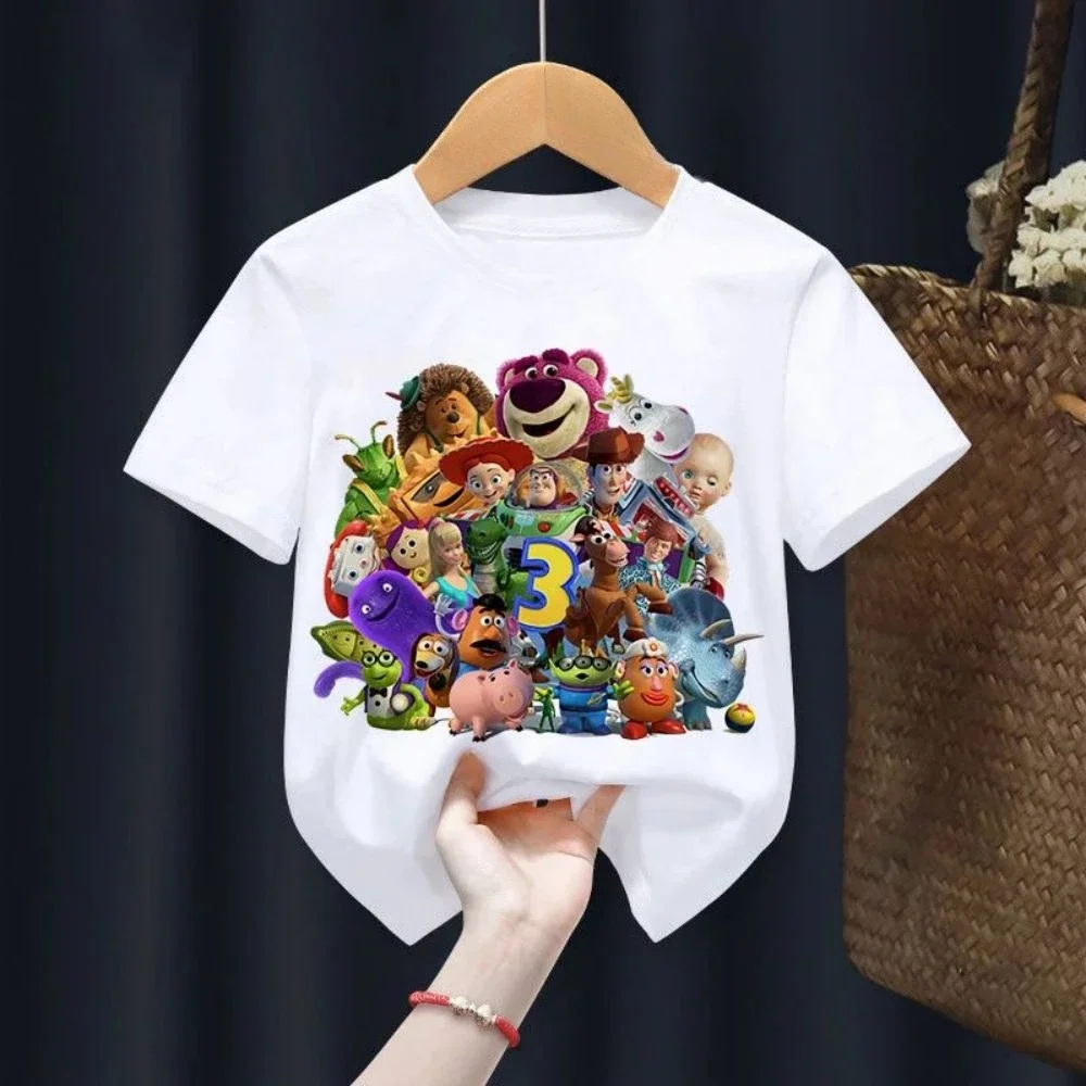 Summer Toy Story Children T Shirt Woody Buzz Lightyear Clothes Kawaii Short Sleeve Anime Cartoon Kids Boys Girls Casual Tee Top 4