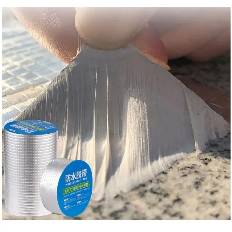 1 Roll Butyl Tape Self-adhesive Waterproof Aluminum Foil Leak Plugging Color Steel Roof Leak Repair Material Handwork Self Adhesive Tape