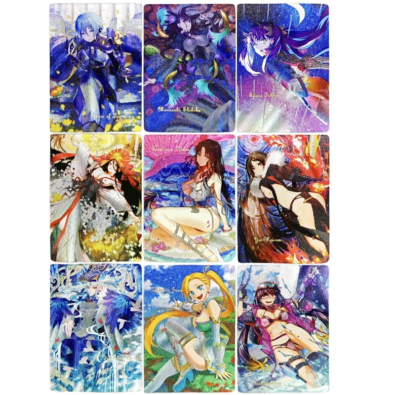 

9pcs/set FGO ACG Sexy Girl Animation Characters Refraction Coarse Flash Cards Anime Classics Game Collection Cards Toy Gift