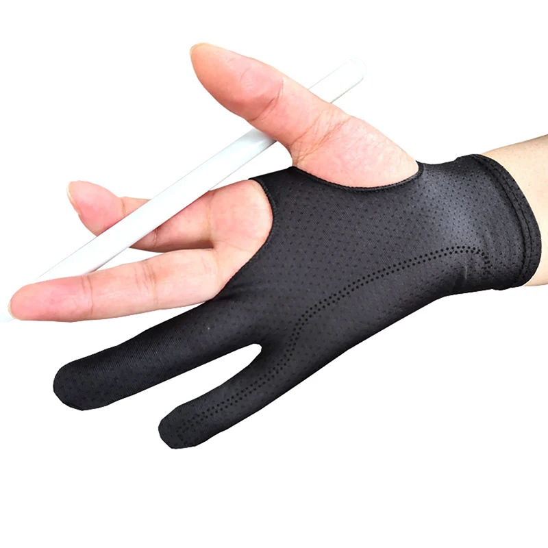 Black 2 Finger Anti-Fouling Glove For Any Graphics Drawing Tablet Right And Left Hand Artist Drawing Перчатка Для Рисования