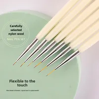 New Nail Line Brush Set Acrylic Six Packs of Slender Nails Painting Pen Painting Flower Pen Brush Nail Art Pen for Nail Design 1