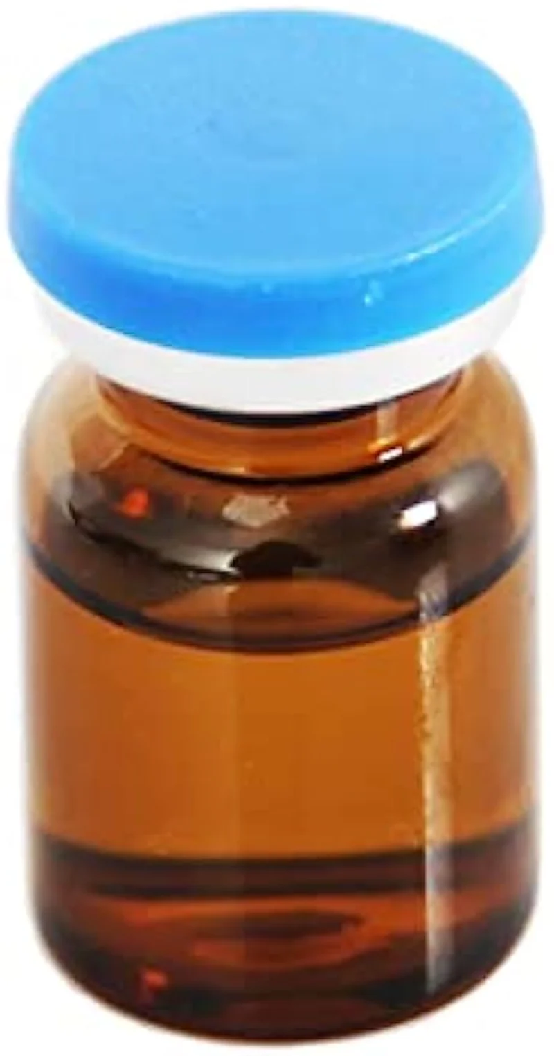 5ml Amber Glass Vials-100 Pack Amber Glass Headspace Vials with Plastic-Aluminum Flip Caps and Rubber Stoppers