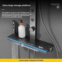 Shower Kit with Storage Shelf, Ambient Lighting, 5-Mode Showering Experience,Thermostatic Mixer,Gunmetal Shower Head Home Shower 2