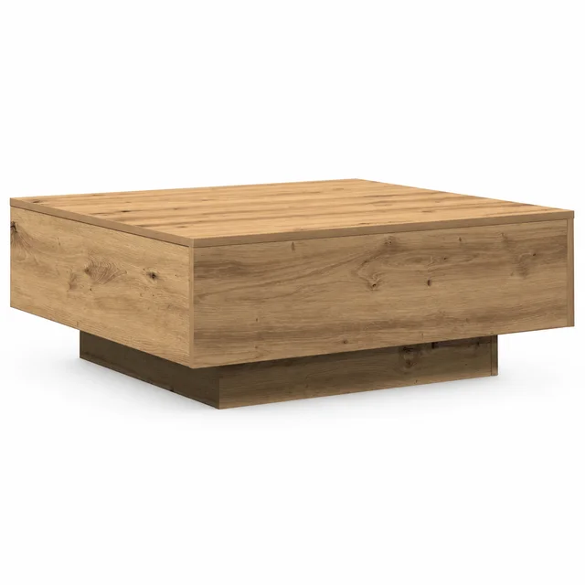 Table basse 80x80x31 cm en bois d'ingénierie chêne artisanal - Table de salon moderne, design carré en bois avec tiroir pour magazines et télécommandes, style rustique, taille compacte, montage facile 1