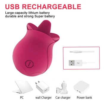 Vibrators Rose Sucking Tongue Licking Clit Nipple Sucker for Women Clitoris Stimulator Oral Pussy Licking Sex Toys Sex Product 6