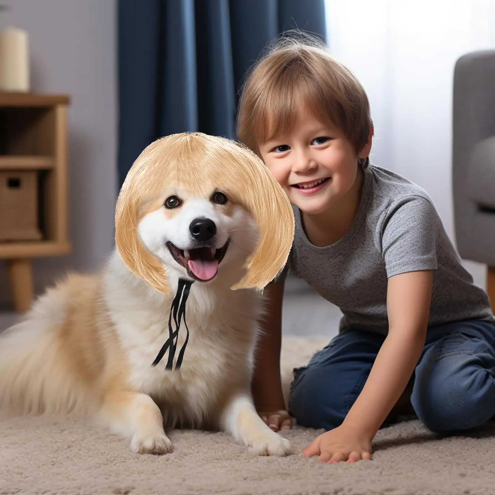 Funny Pet Cosplay Wig – Dog & Cat Costume Headwear 5