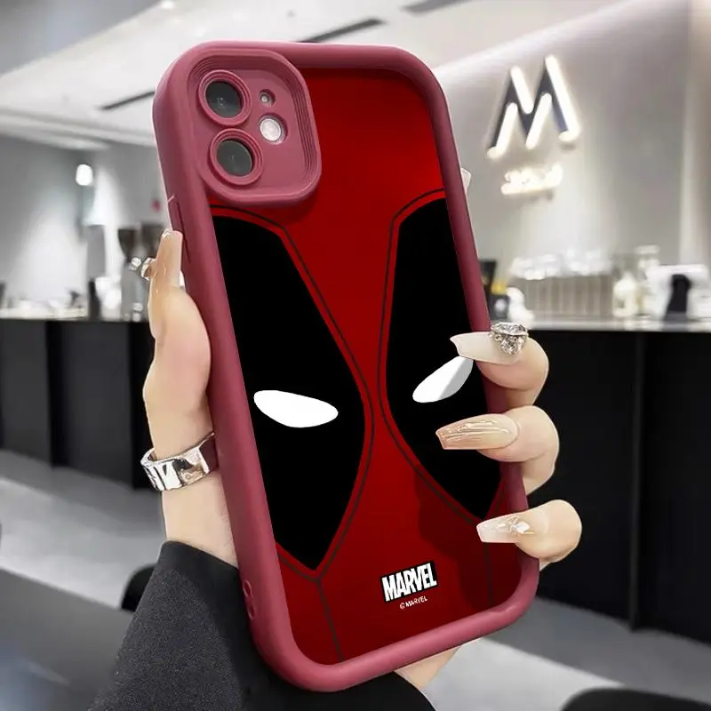 thumbnail image 1 of Funda de teléfono con cara de Deadpool de Marvel, cubierta de pantalla completa para iPhone 16, 15, 14, 13 PRO MAX, 11, 12, 13 PRO, X, XS, XR, 7, 8 Plus, Mini regalo, Y2k, oferta, 1 of 5