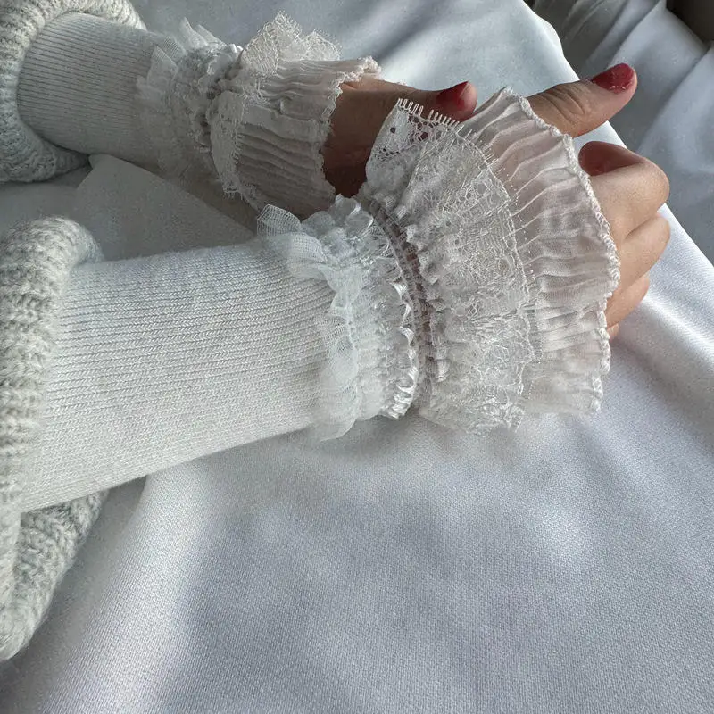 Summer Sunscreen Lace Half Sleeve Protection Arm Sleeves Lady Driving Cycling Long Gloves Hand Protector Cover