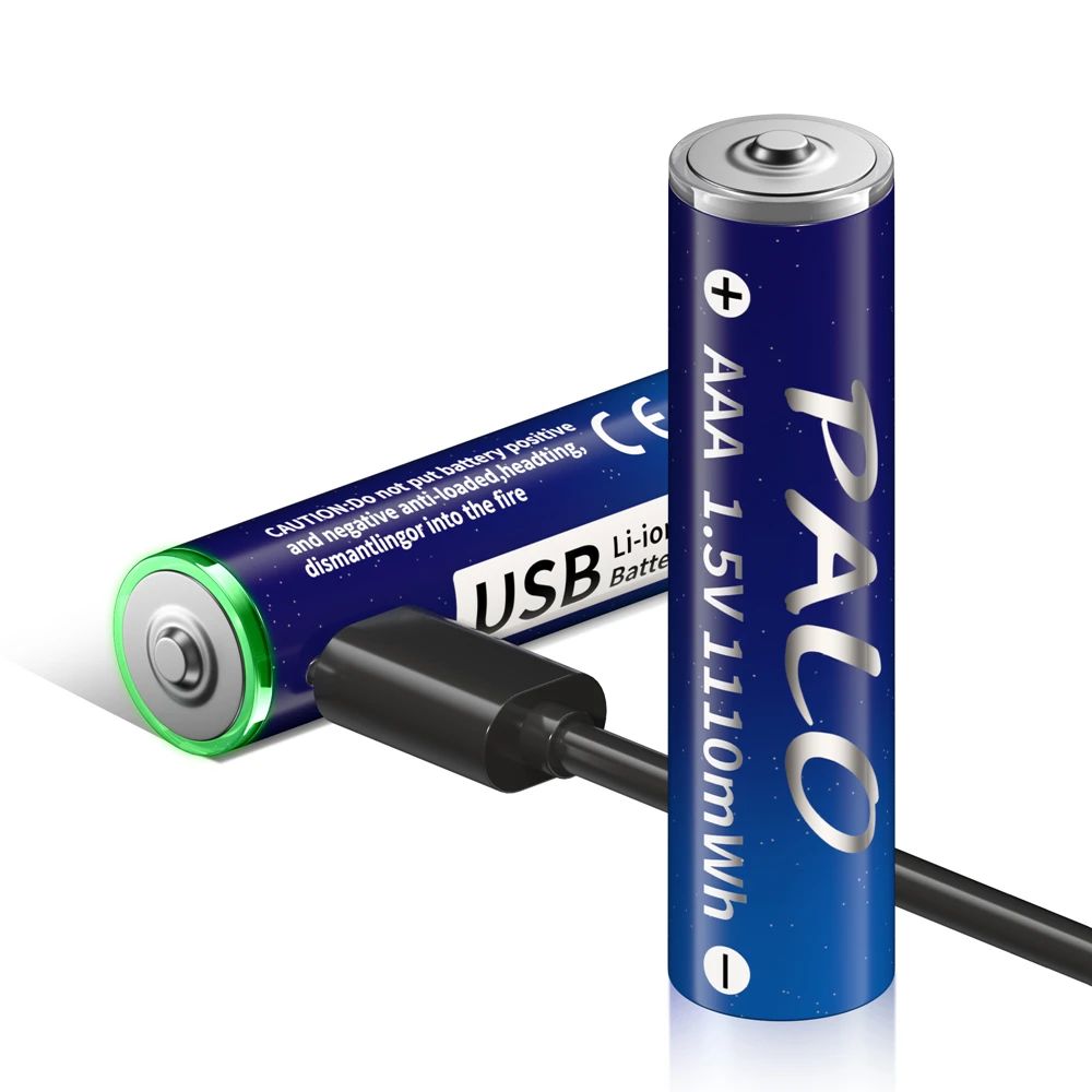 PALO 1.5V AAA 1110mWh USB Rechargeable Li-ion AAA Battery 1.5V lithium AAA  batteries for Remote Control Mouse Toy+Cable — view 3