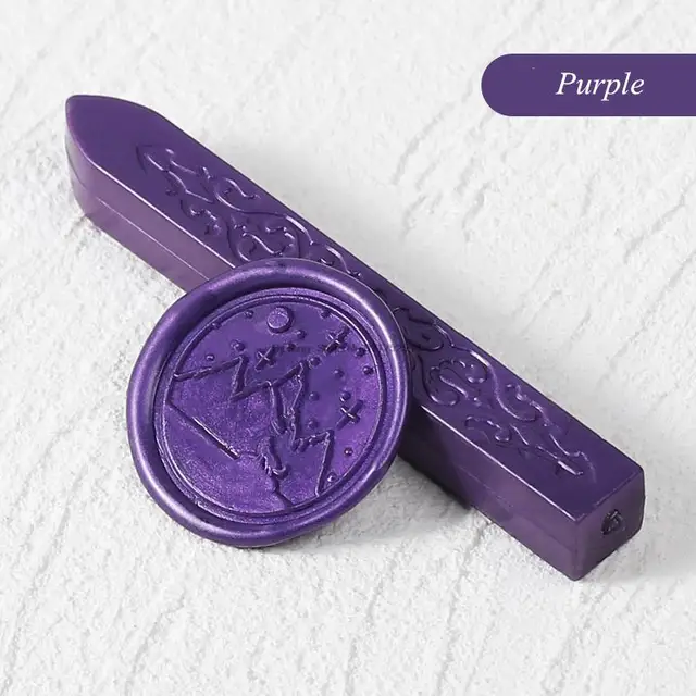 24 Colors Flower Seal Wax DIY Card Invitations Envelope Retro Wax Seal Stamp Wax Seal Magic Arrow Pattern Wax Stick With Wick Purple