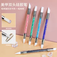 1pcs Nail Art Pen Double Head Silicone Flower Sculpting Pen Adjustable Glue Stick Embossing Pen Nail Art Brush Every Home Tools 1