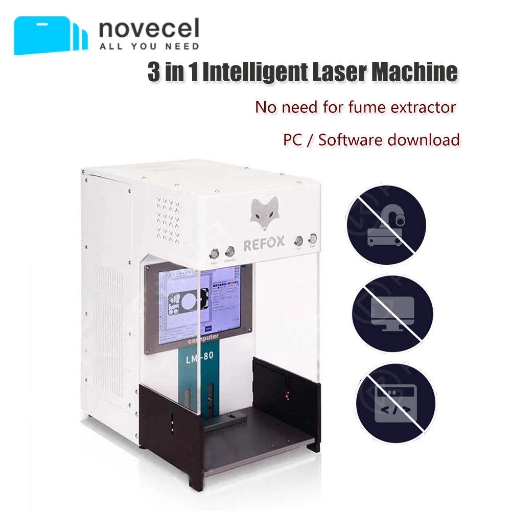 REFOXLM803in1IntelligentLaserMarkingMachineBuiltinFume