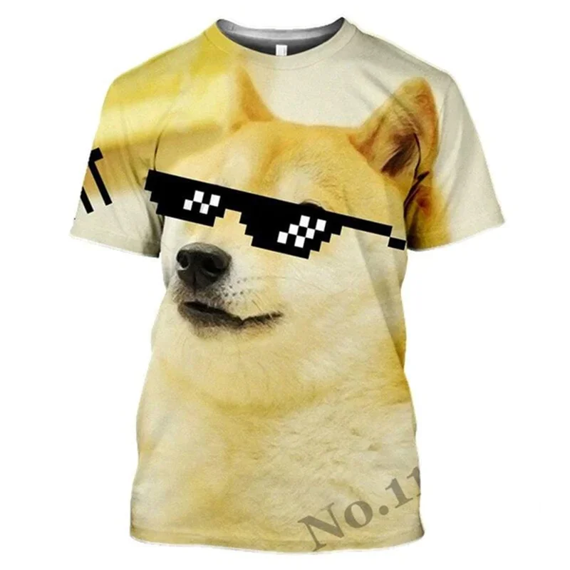 Funny Doge T-Shirts Fashion 3D meme Dog Graphic T Shirt for Men
