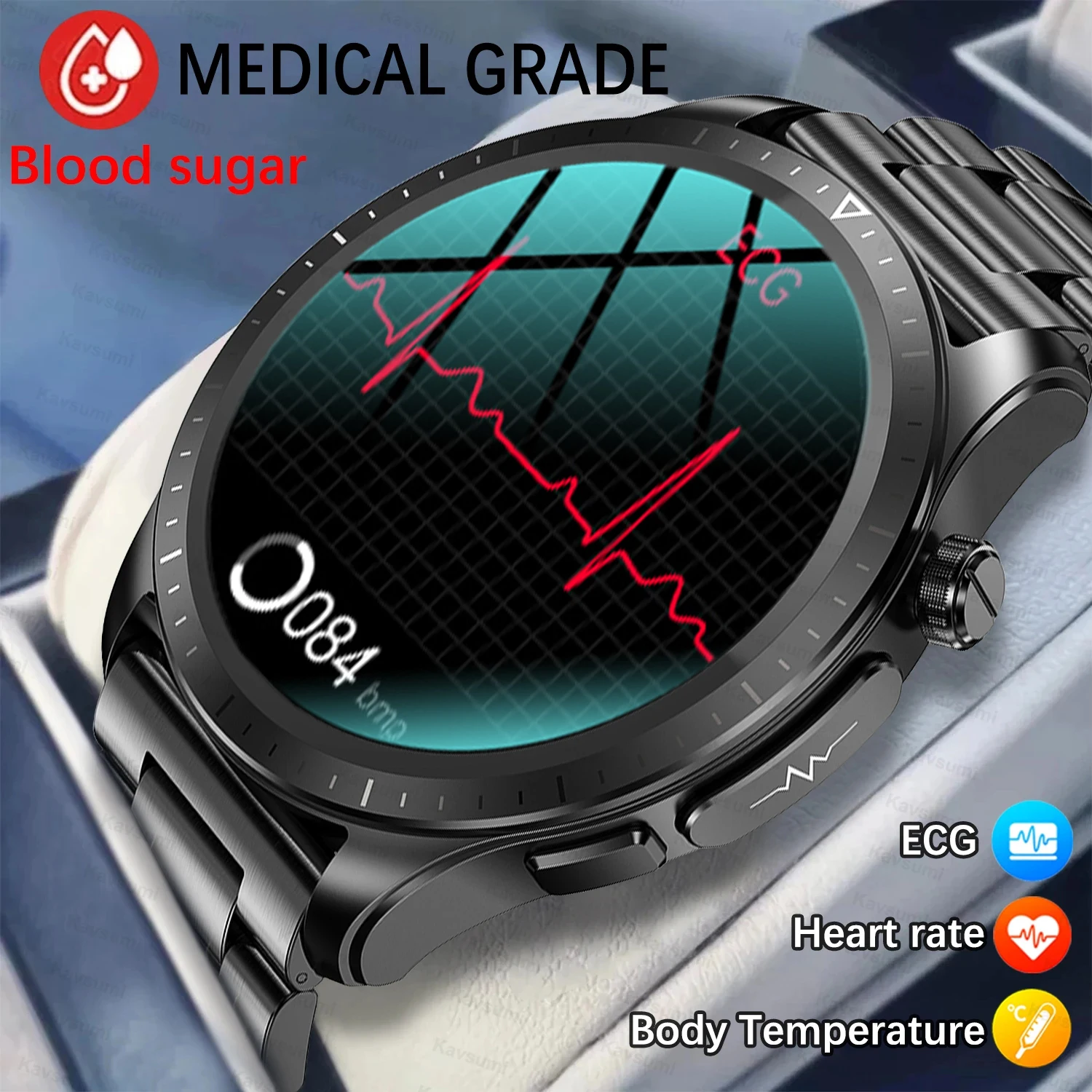 

New ECG+PPG Smart Watch Men Women Health Heart Rate Non-Invasive Blood Glucose Blood Pressure Waterproof Clock For Xiaomi Huawei