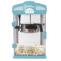Theater Style Popcorn Popper Machine 4-Ounce Blue Nonstick Kettle Movie Night Experience Includes Serving Tray Easy Clean-Up 1