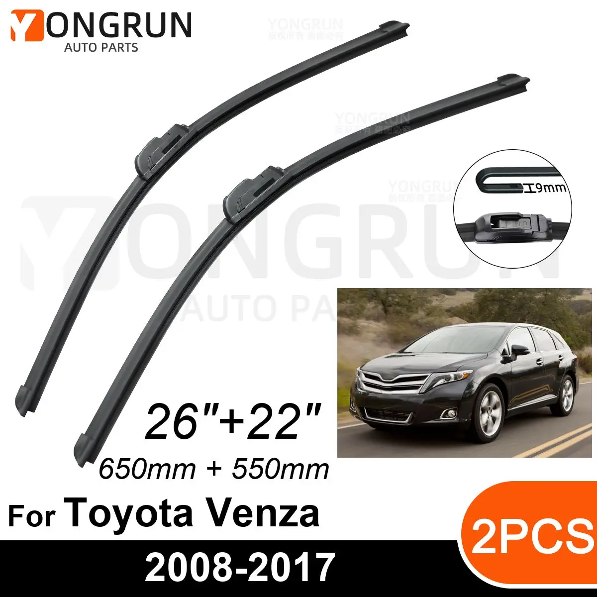 

Стеклоочистители для Toyota Venza 2008-2017, 26 + 22 дюйма