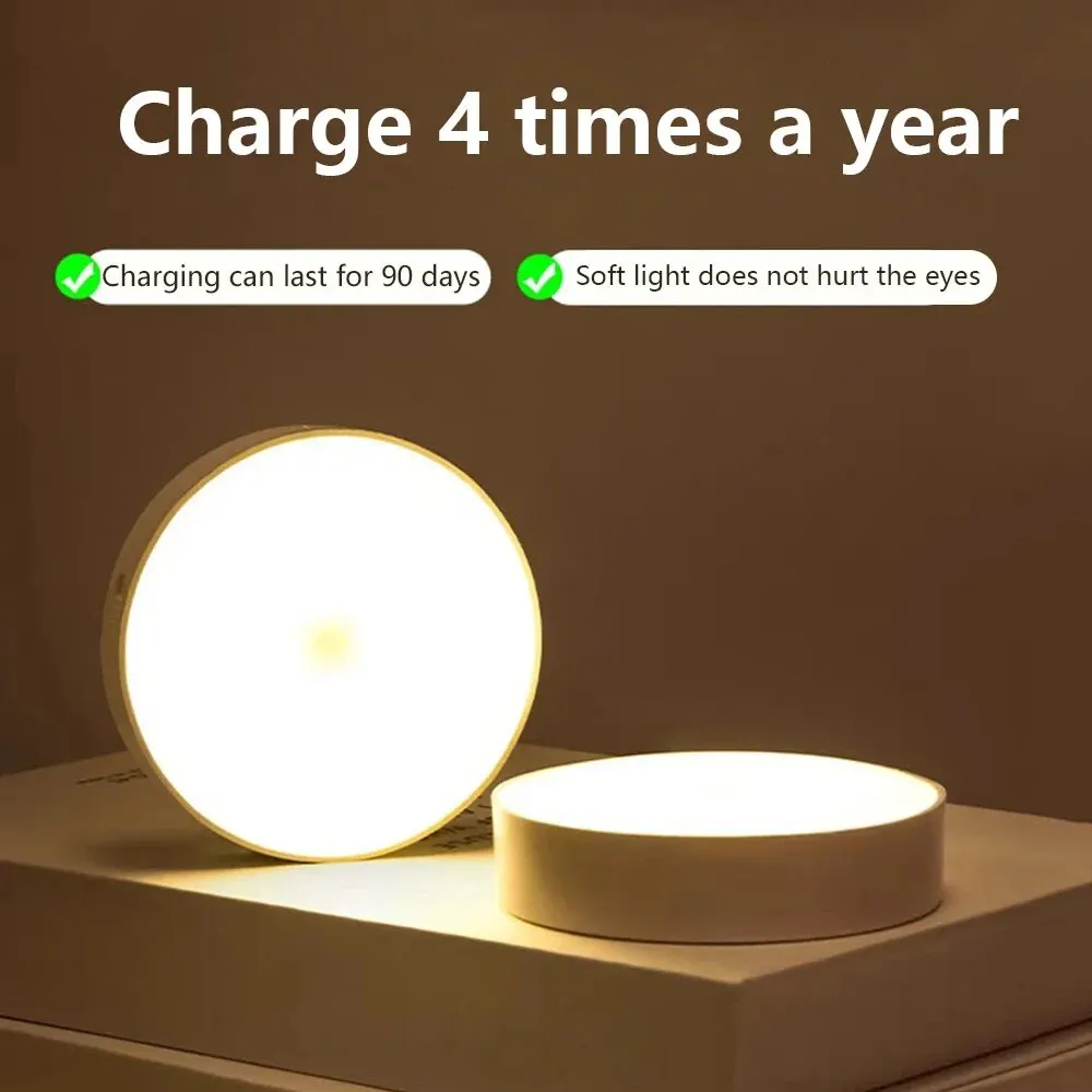 Human Intelligent Light Portable LED Night USB Charging Induction Emergency Bedside Cabinet Wardrobe Automatic Switch Lighting