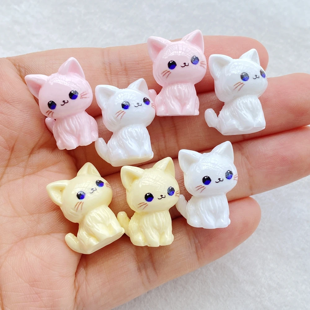 10Pcs Resin Cartoon 3D Cute Cat Series Flat Back Scrapbooking DIY Jewelry Craft Decoration Accessories_voghion.com