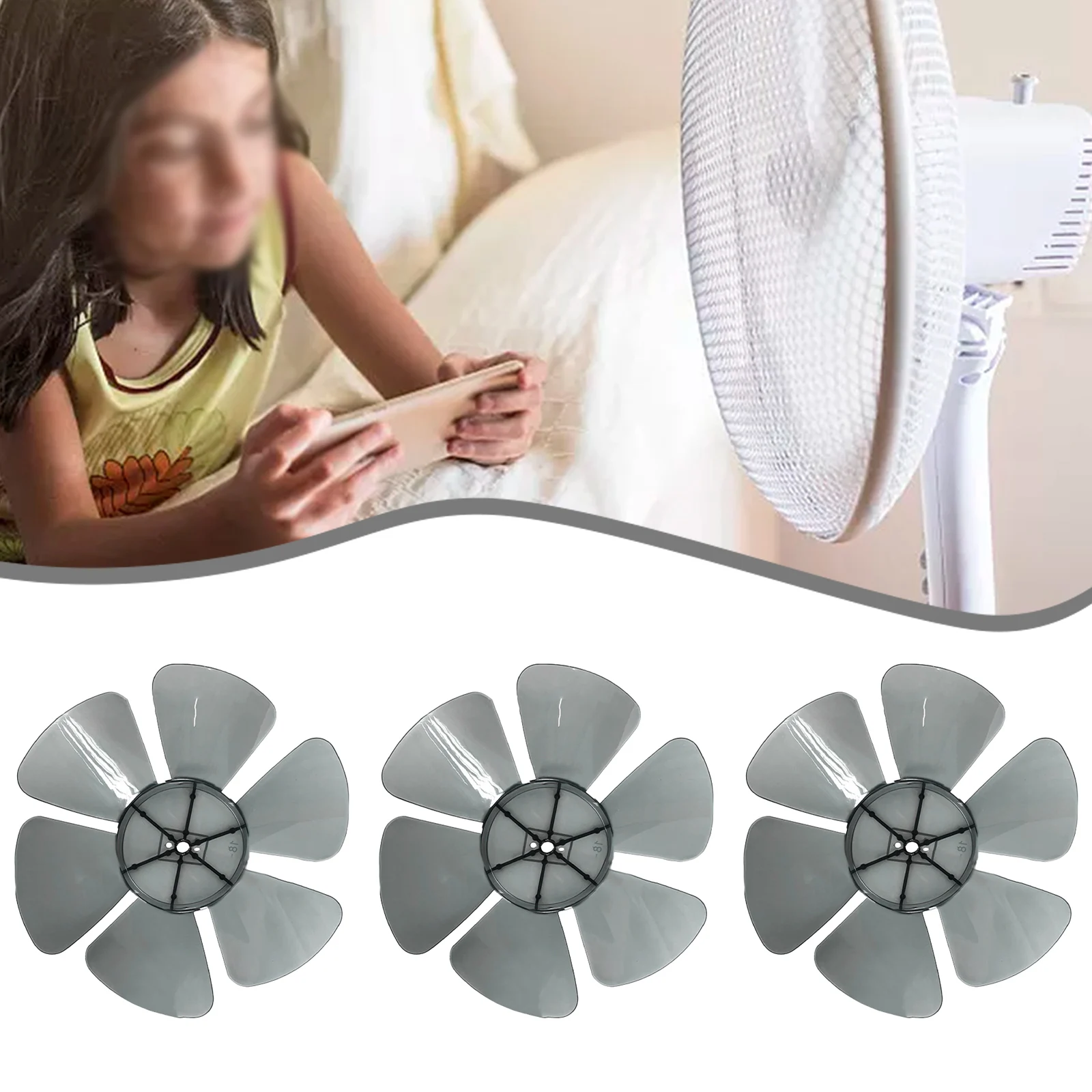 

1/3Pcs 10 Inches 6-Blade Electric Fan Blade Household High-Quality PP Plastic Six-Blades Floor Fan Fans Replacement Accessories