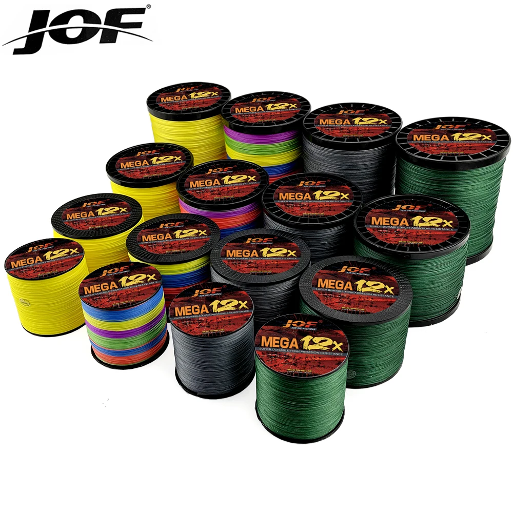 

JOF 12 Strands 8 Strands Braided Fishing Line 1000m 500m 300m Multicolor Japan Super Strong Multifilament Fishing Line 18-120LB