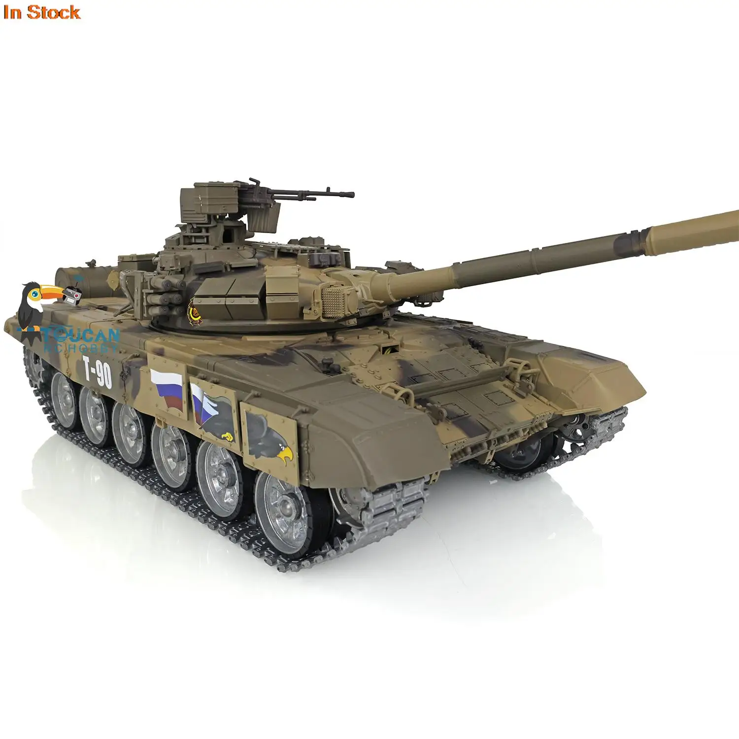 HENG LONG 1/16 7.0 T90 Remote Controlled Tank 3938 360° Turret Metal Tracks W/ Linkages Red Eye Steel Gearbox Army Toys TH17856 6