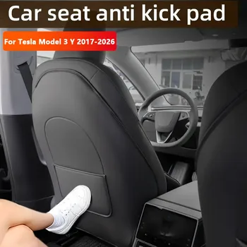 Tappetino protettivo per schienale seggiolino auto per Tesla Model 3 / Y Tappetino anti-calcio per sedile completo Tappetini protettivi antigraffio in pelle Accessori auto