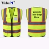 DIY Logo Nighttime Traffic Environment Hygiene Garden Architecture Multi Pocket Reflective Protective Clothing Reflective Coat 3