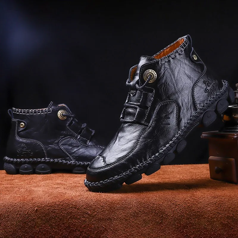 New Men's Leather Work Boots