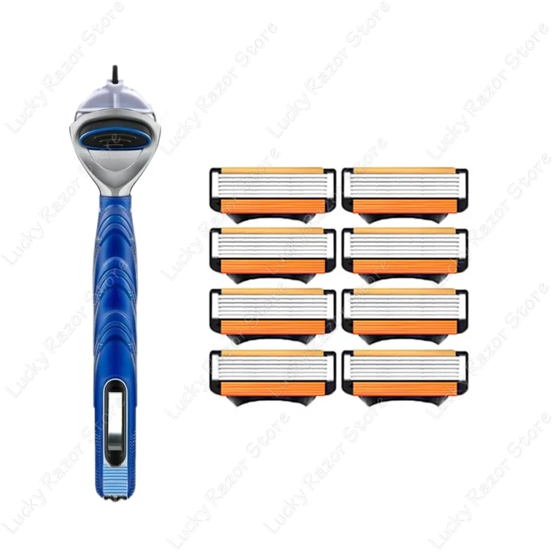 New fusion Shaver Cyclic replaceable Razor Blade 5 Layers Safety Manual Shaving Head Replacement Professional Shaver Blades 6