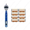New fusion Shaver Cyclic replaceable Razor Blade 5 Layers Safety Manual Shaving Head Replacement Professional Shaver Blades 6